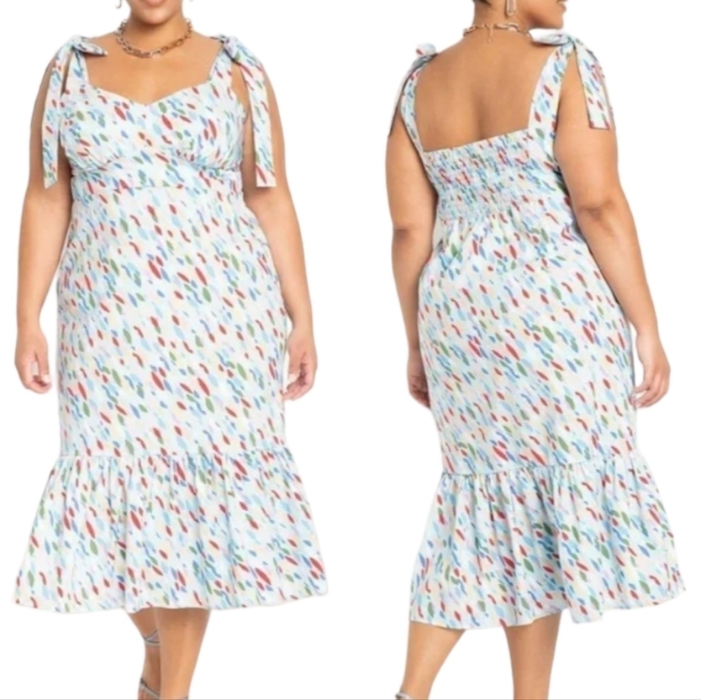 Eloquii Multicolor Midi Dress